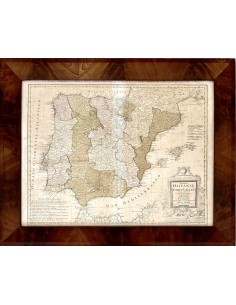 Map of the Iberian Peninsula,  18th, by Tomas Lopez.