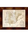 carta geográfica del XVIII secolo della penisola Iberica