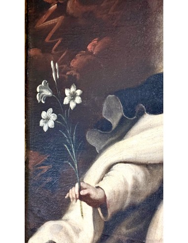 Dipinto barocco del XVII secolo con l'immagine di Santa Maria di Cervelló