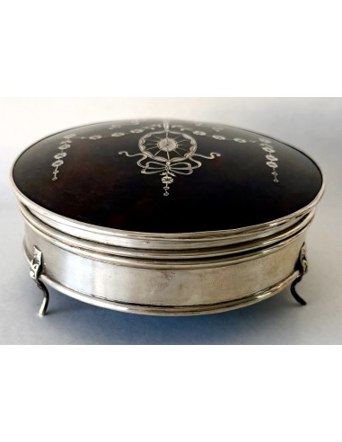 Silver and tortoiseshell box, English sterling silver.