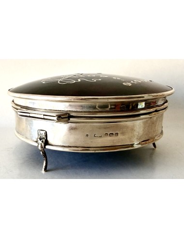 Collectible Silver and tortoiseshell box, English sterling silver on sale