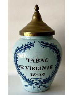 Ceramic tobacco jar, early 19th tabac de virginie collectible on sale