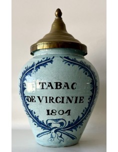 Ceramic tobacco jar, early 19th tabac de virginie collectible on sale 2