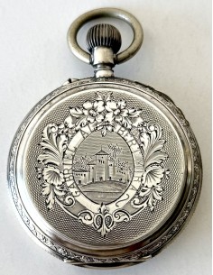Large silver pocket watch, Pascal, Geneve Swiss.