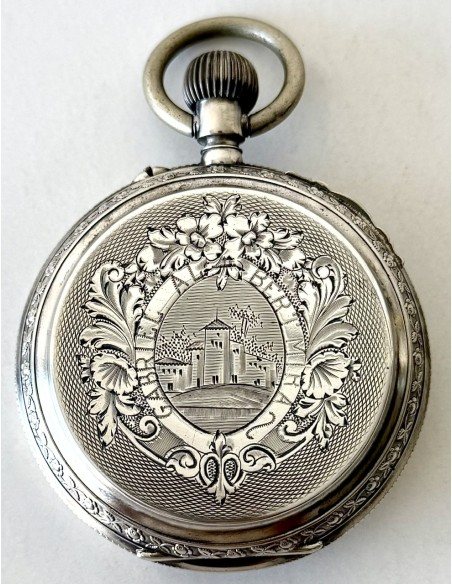 Large silver pocket watch, Pascal, Geneve Swiss.