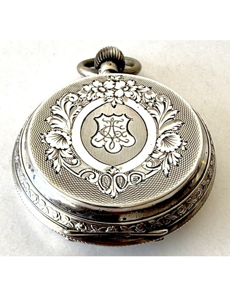 Antique Large silver pocket watch, Pascal, Geneve Swiss.