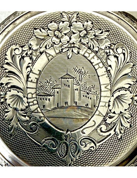 Antique Large silver pocket watch, Pascal, Geneve Swiss.
