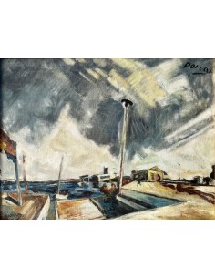 Juan Bautista Porcar Ripollés, "Port," oil on canvas. 2