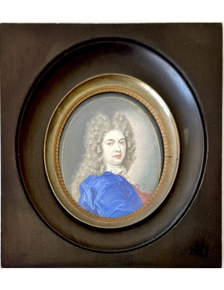 Miniatura, retrato de noble caballero del siglo XVIII.