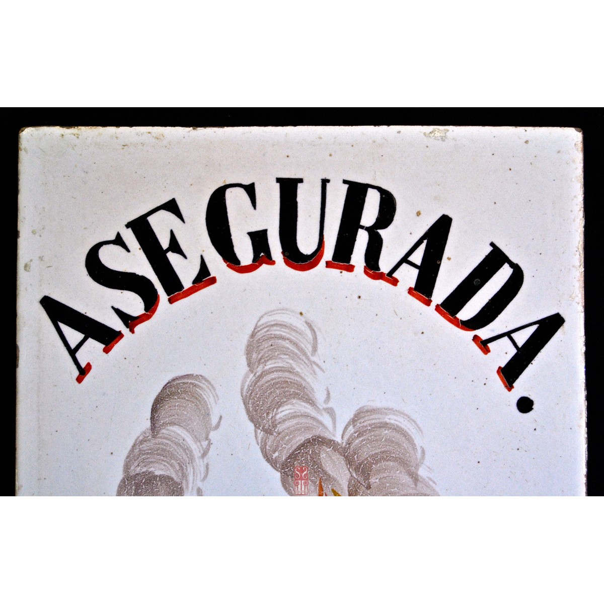 Azulejo valenciano "asegurada"