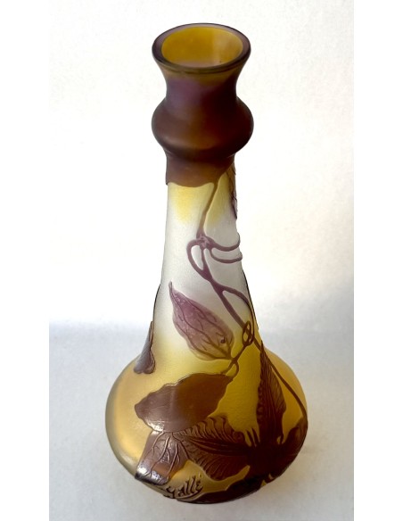 Jarrón de cristal Emile Gallé en venta, Francia principios del siglo XX.