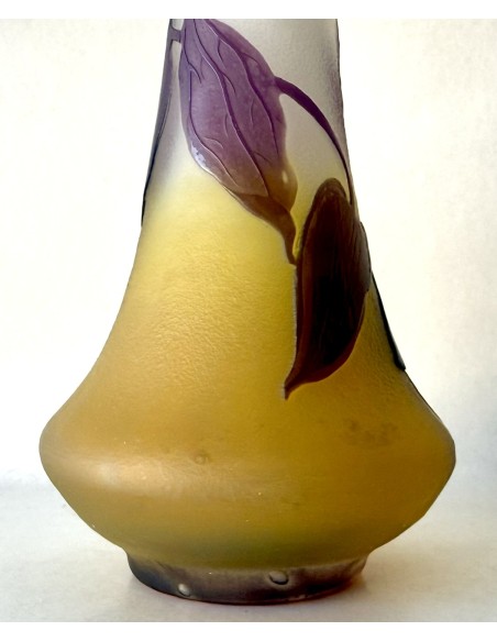 Jarrón de cristal Emile Gallé en venta, Francia principios del siglo XX.