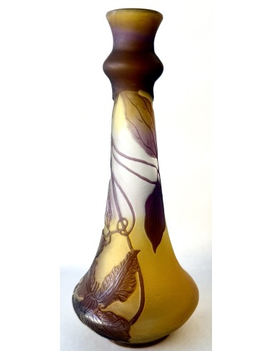 Jarrón de cristal Emile Gallé en venta, Francia principios del siglo XX.