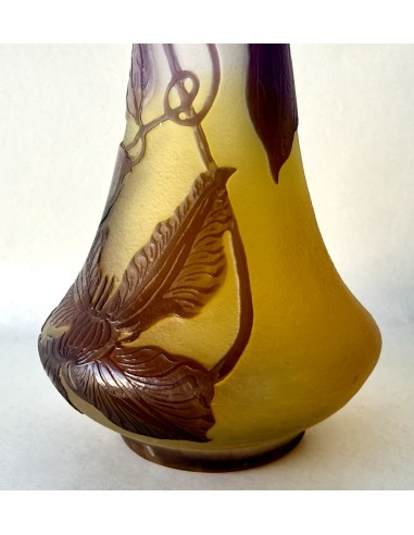 Jarrón de cristal Emile Gallé en venta, Francia principios del siglo XX.
