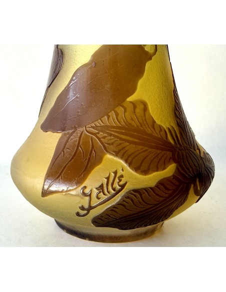 Jarrón de cristal Emile Gallé en venta, Francia principios del siglo XX.