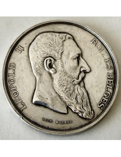 Rare Belgian sterling Silver Medal, "The beautiful art", 19th on sale. 2