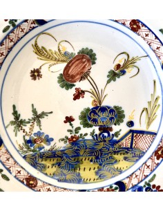 Plato de loza cerámica italiana de Faenza, Ferniani siglo XVIII en venta 2