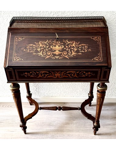 Mesa escritorio en madera de palosanto del siglo XIX, periodo Napoleón III.