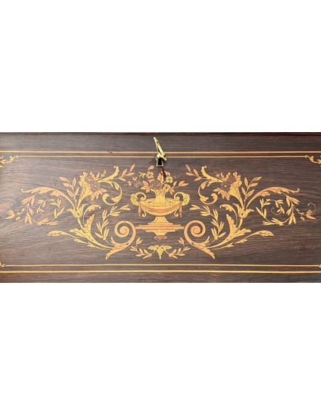 Mesa escritorio en madera de palosanto del siglo XIX, periodo Napoleón III.