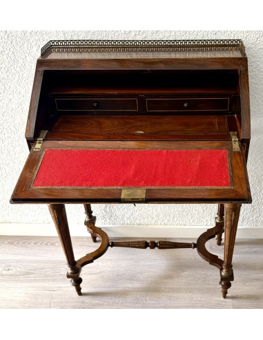 Mesa escritorio en madera de palosanto del siglo XIX, periodo Napoleón III.