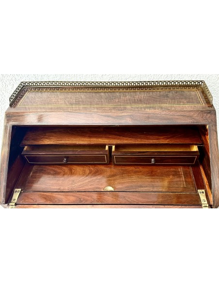Mesa escritorio en madera de palosanto del siglo XIX, periodo Napoleón III.