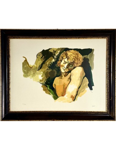 Renato Guttuso “Hombre dormido“, serigrafía.