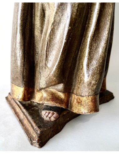Talla de madera policromada de San Antonio de Padua del siglo XVIII en venta.