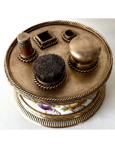18th century Sèvres porcelain inkwell signed on the base.