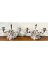 Pareja de candelabros de dos velas en plata de ley
