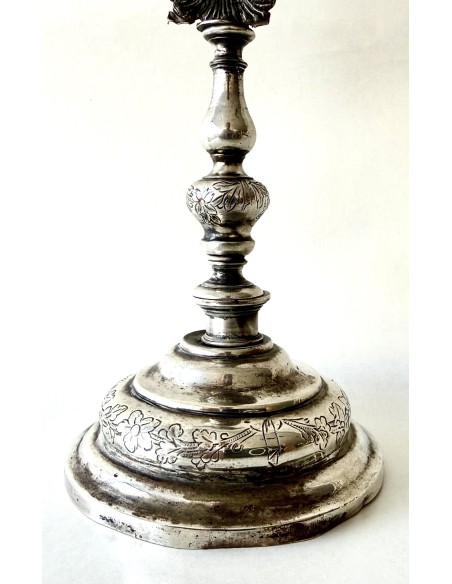 Antiguo Relicario custodia de plata siglo XVIII, Beato Nicolás Factor.