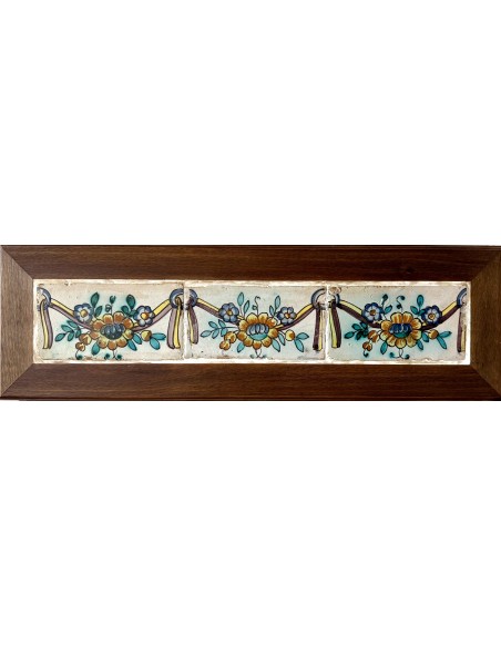 three 18th century tiles, Valencia, Spain.