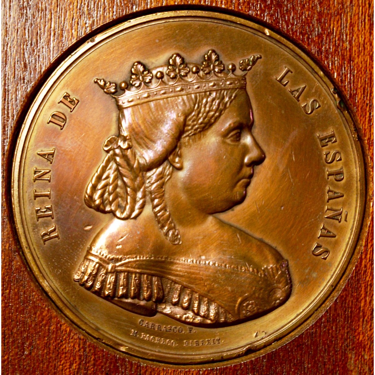 Medalla conmemorativa Isabel II, 1865.