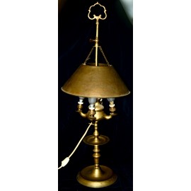 Lampada da tavolo di bronzo, XIX secolo.