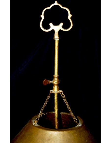 Lampara de aceite de bronce, siglo XIX.