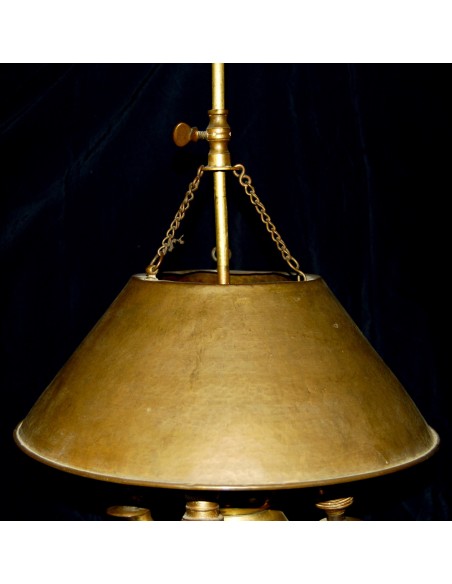 Lampara de aceite de bronce, siglo XIX.