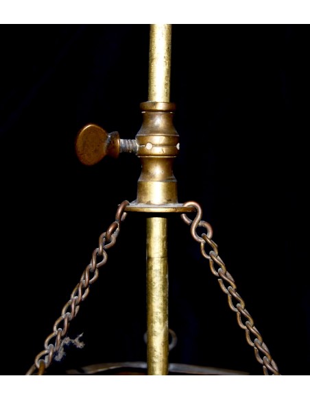 Lampara de aceite de bronce, siglo XIX.